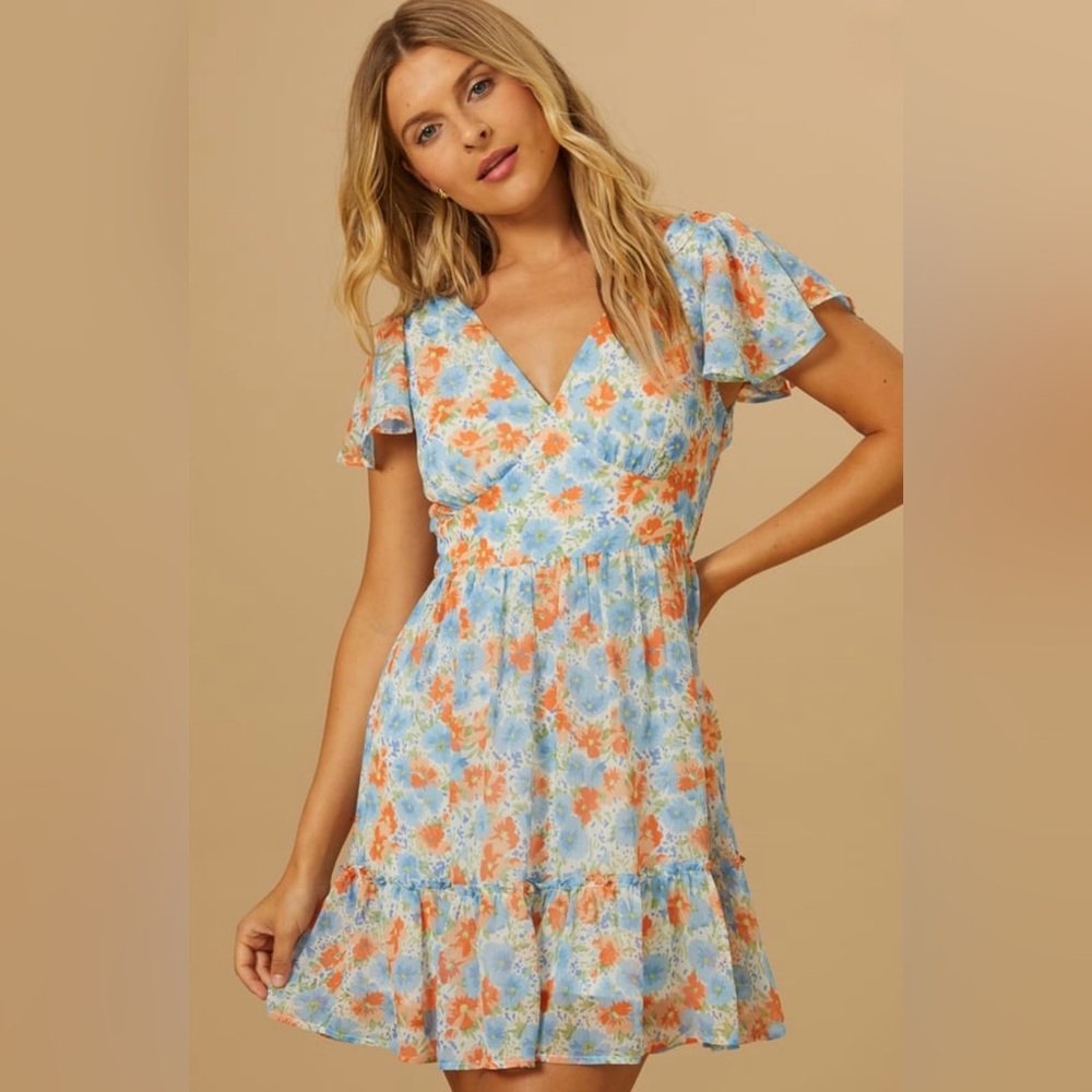 NWT Altar’d State Serena Flutter Sleeve Dress